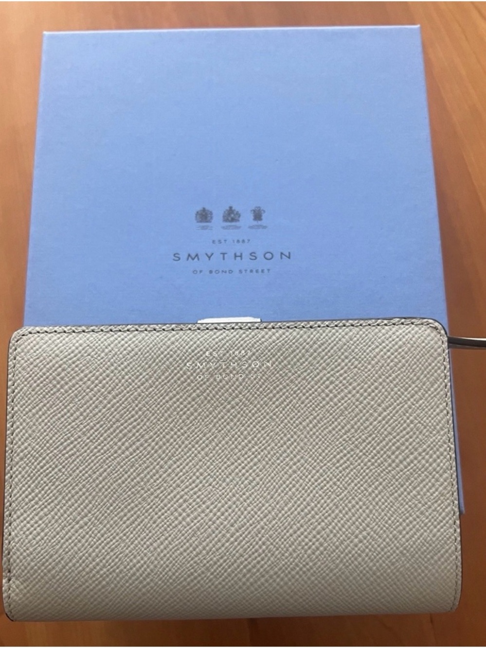 NEW Smythson Grey Panama Leather Wallet